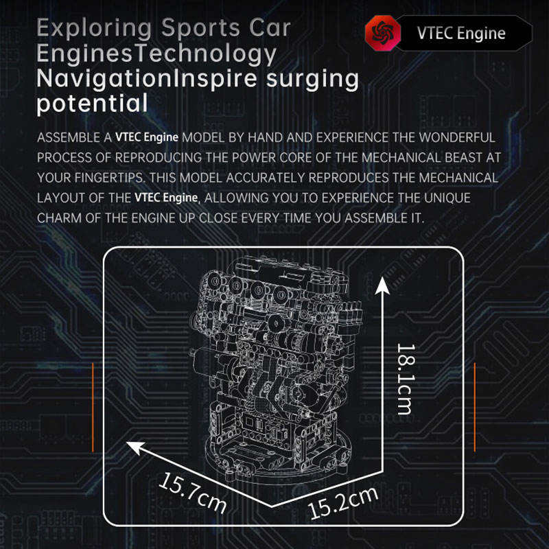 MOULD KING 10234 VTEC Engine Building Block Model