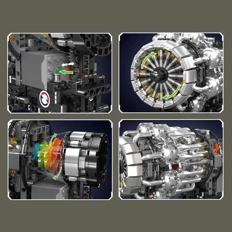 MOULD KING 10216 Turbojet Engine Building Block Model