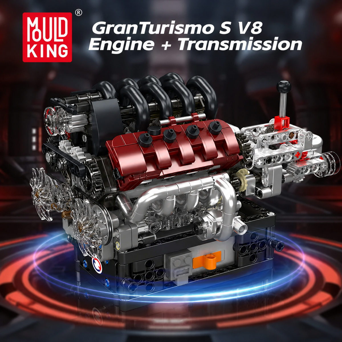 MOULD KING 10227 V8 Engine with Transmission Building Block Model — 787 Pieces