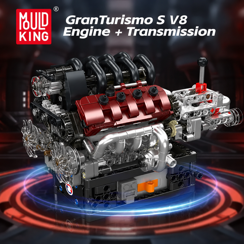 MOULD KING 10227 V8 Engine with Transmission Building Block Model — 787 Pieces